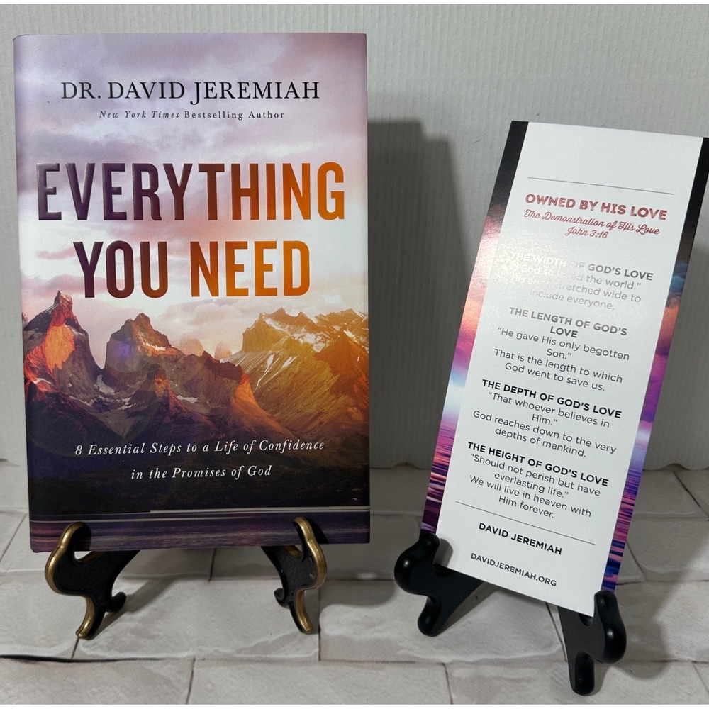 Dr David Jeremiah Everything You Need 8 Essential Steps Hardcover Book &Bookmark